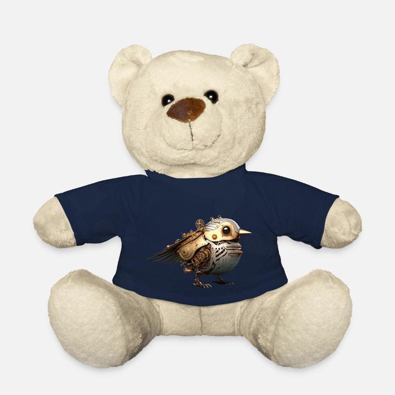 Oiseau Steampunk - Nounours - bleu marine