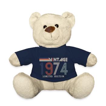 Vintage 1974 Anniversary Gift - Vintage 1974 - Teddy Bear - french navy - Front