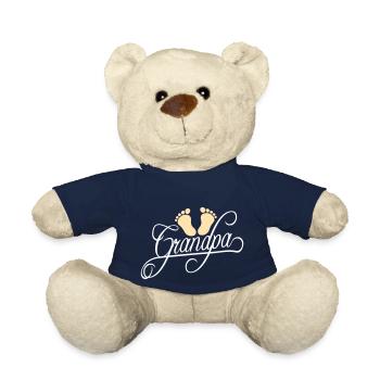 Empreinte de pied Bébé Grand-père Première fois Grand-père Grand-père - Nounours - bleu marine - Devant