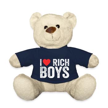 I Love Rich Boys Tees I Heart Rich Boys Funny - Teddy Bear - french navy - Front