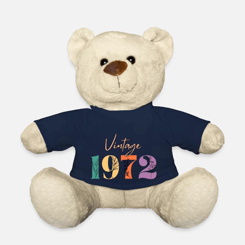 Vintage 1972 florale - Nounours - bleu marine