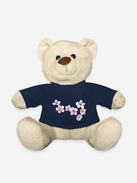fleurs de cerisier - Nounours - bleu marine