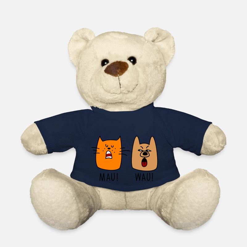 Chien et chat - Nounours - bleu marine