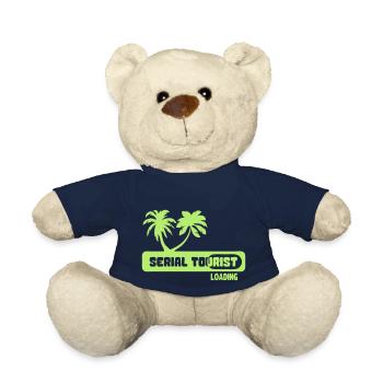 serial tourist citation palm loading humor - Teddy Bear - french navy - Front