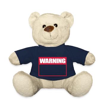 Warning Sign Warning Sign Warning - Teddy Bear - french navy - Front