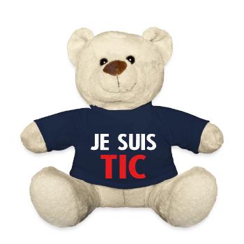 Je suis TIC cadeau drôle femme et homme - Nounours - bleu marine - Devant