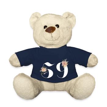 Blumen zum 59-jährigen Jubiläum (Geschenk von 59 Jahren) - Teddy - French Navy - Vorne