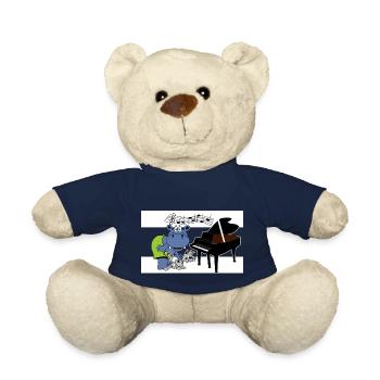 katze piano nilpferd music hippo kinder baby - Teddy - French Navy - Vorne