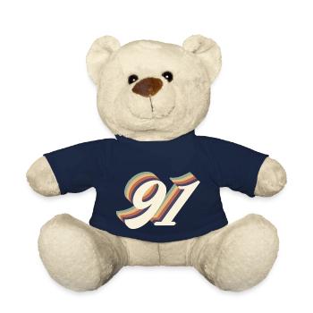 91ème anniversaire vintage - Nounours - bleu marine - Devant