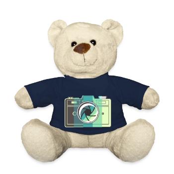 Retro Film Camera - Teddy Bear - french navy - Front