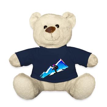 Skiing Ski Ski Outfit Ski Design Skifahrer - Teddy Bear - french navy - Front