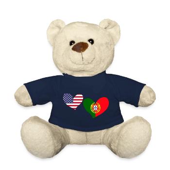 Awesome Portuguese American Hearts For The - Teddy Bear - french navy - Front