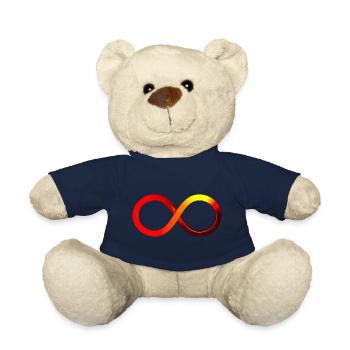 Infinite Infinity Symbol Red Orange Yellow - Teddy Bear - french navy - Front