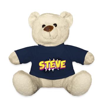 Steve Benutzerdefinierter Name Comic Book Stil Pop Art, Steve - Teddy - French Navy - Vorne