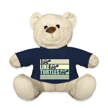 I Like Turtles Cute Tortoise Love Turtle Lover - Teddy Bear - french navy - Front