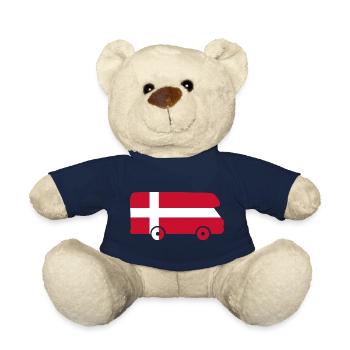 Camper Danemark Voyage Vacances Camper Autocollant - Nounours - bleu marine - Devant