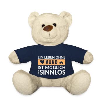 Hund Hunde liebevolle Sprüche Spruch Hundebesitzer - Teddy - French Navy - Vorne