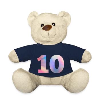 Colorful Number 10 - Teddy Bear - french navy - Front
