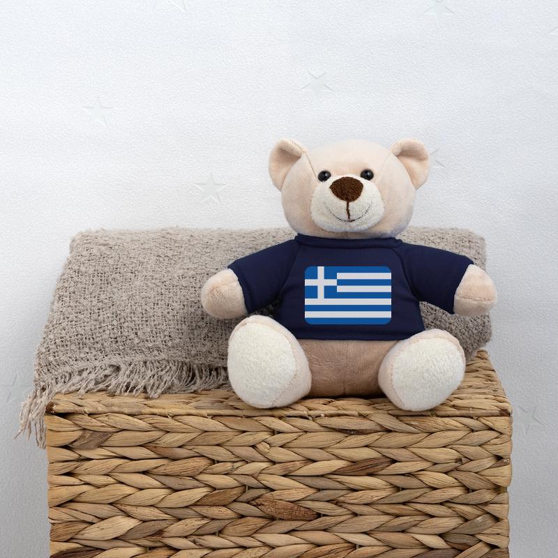 GREECE FLAG round corner 400 dpi Teddy Bear
