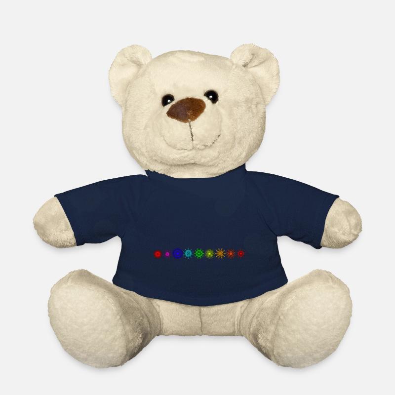 Rainbow colored mandalas in a row - Teddy Bear - french navy
