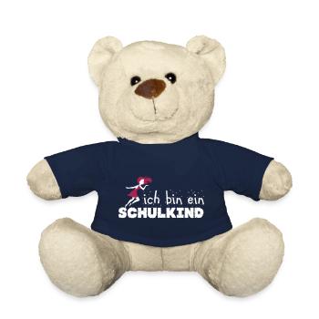 Einschulung Ich bin ein Schulkind Mädchen - Teddy - French Navy - Vorne