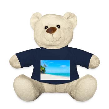 View on a Caribbean sandy beach and crystal clear - Teddy Bear - french navy - Front