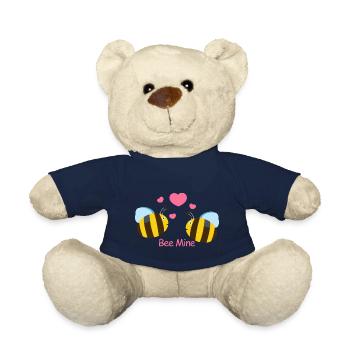 La mienne d’abeille. Abeille ma Valentine - Nounours - bleu marine - Devant