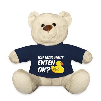 Ich mag halt Enten Ok? Ente Wasservogel - Teddy - French Navy - Vorne