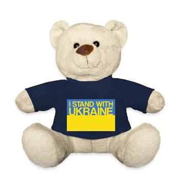 I Stand With Ukraine Avec l'Ukraine Soutien Ukrain - Nounours - bleu marine - Devant