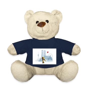 Münchner Kindl avec Munich Skyline - Nounours - bleu marine - Devant