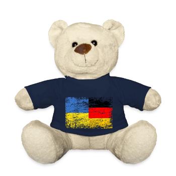 Ukraine Allemagne Drapeau Ukrainien Allemand - Nounours - bleu marine - Devant