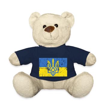 Drapeau Ukrainien Trident Ukraine - Nounours - bleu marine - Devant