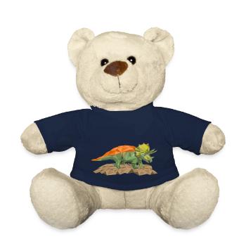 Triceratops Dino im Polygonstil - Teddy - French Navy - Vorne