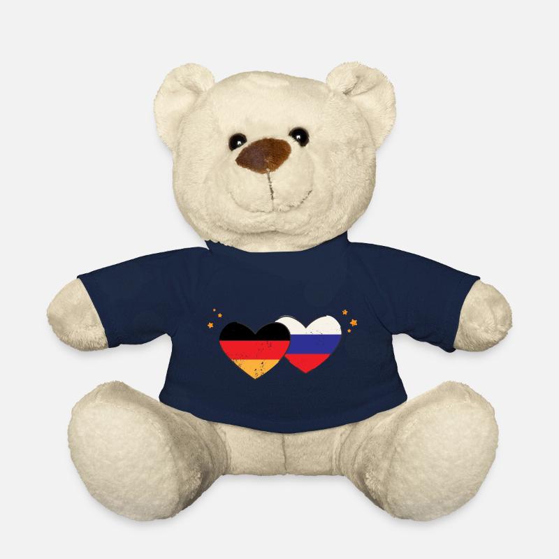 Ich liebe Russland Deutschland Flaggen Herzen - Teddy - French Navy