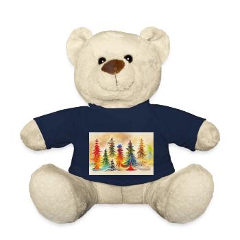 Arbre de Noël artistique - Nounours - bleu marine - Devant