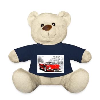 Voiture de sport rétro rouge - Nounours - bleu marine - Devant
