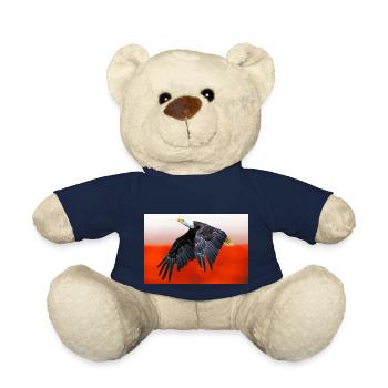 Polish eagle against the background of the national flag. - Teddy Bear - french navy - Front