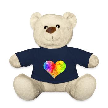Regenbogen Herz - Teddy - French Navy - Vorne