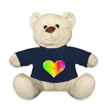 Regenbogen Herz - Teddy - French Navy - Vorne