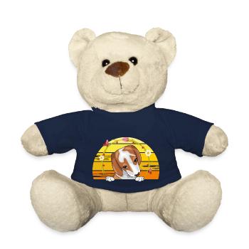 Portrait d’un chiot Beagle mignon et timide - Nounours - bleu marine - Devant