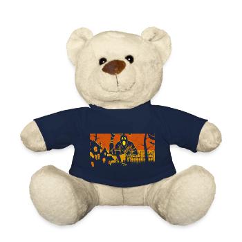 Retro Halloween Rugby - Teddy Bear - french navy - Front