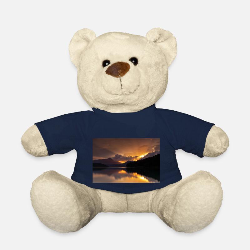 Sunset at Lake Walchensee - Teddy Bear - french navy