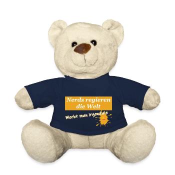 Nerds regieren Mit Klecks und weißer Schrift - Teddy - French Navy - Vorne