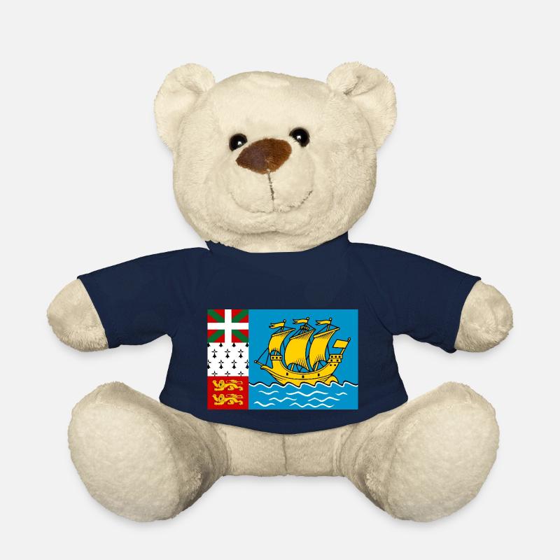 Drapeau de Saint-Pierre-et-Miquelon - Nounours - bleu marine