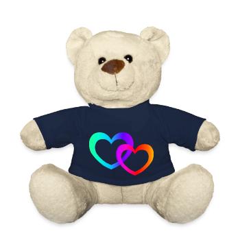 Colorful Hearts - Teddy Bear - french navy - Front