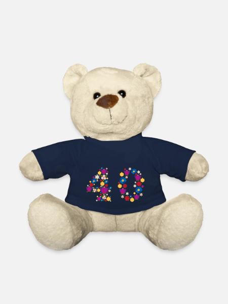 Fleurs 40 - Nounours - bleu marine