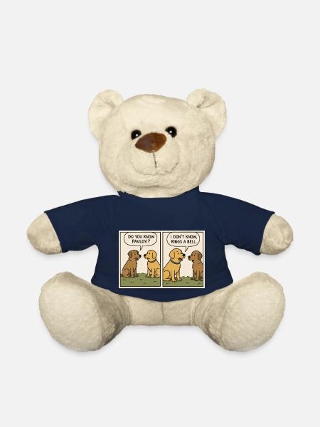 “Rings a Bell” – Funny Pavlov Dog Comic T-Shirt - Teddy - French Navy