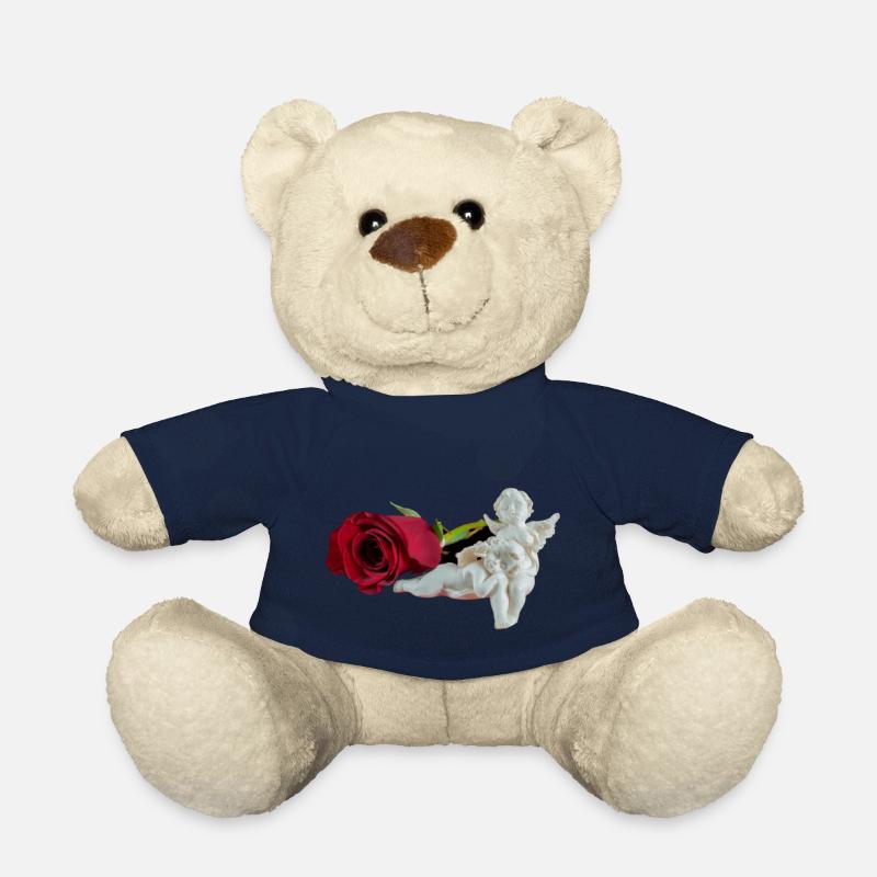 Rose et ange - Nounours - bleu marine