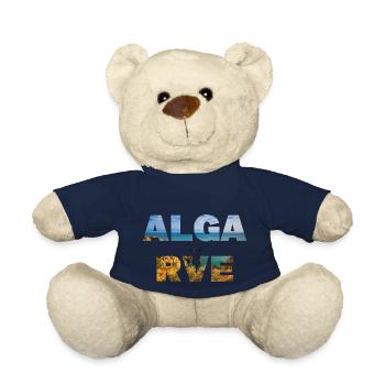 Algarve Lettering with Ocean Landscape Fill - Teddy Bear - french navy - Front