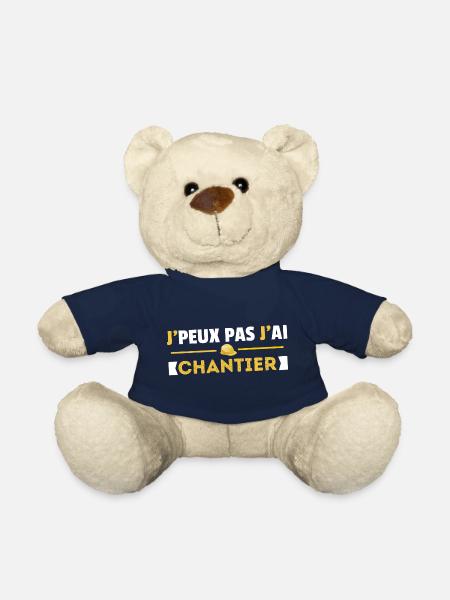 Je Peux Pas J'ai Chantier Idée Cadeau Humour - Nounours - bleu marine